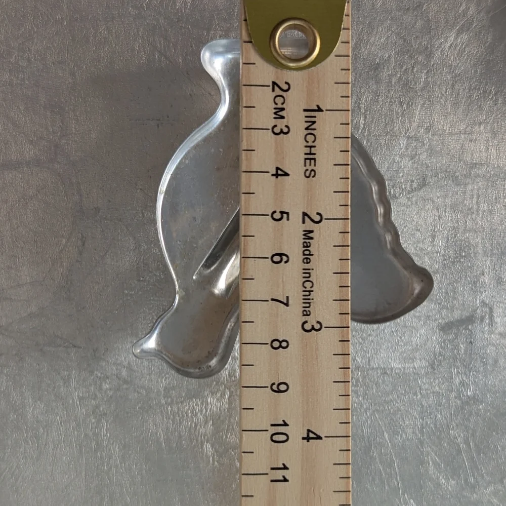 Vintage 3 Metal Cookie Cutters 2 Green Handles One Aluminum